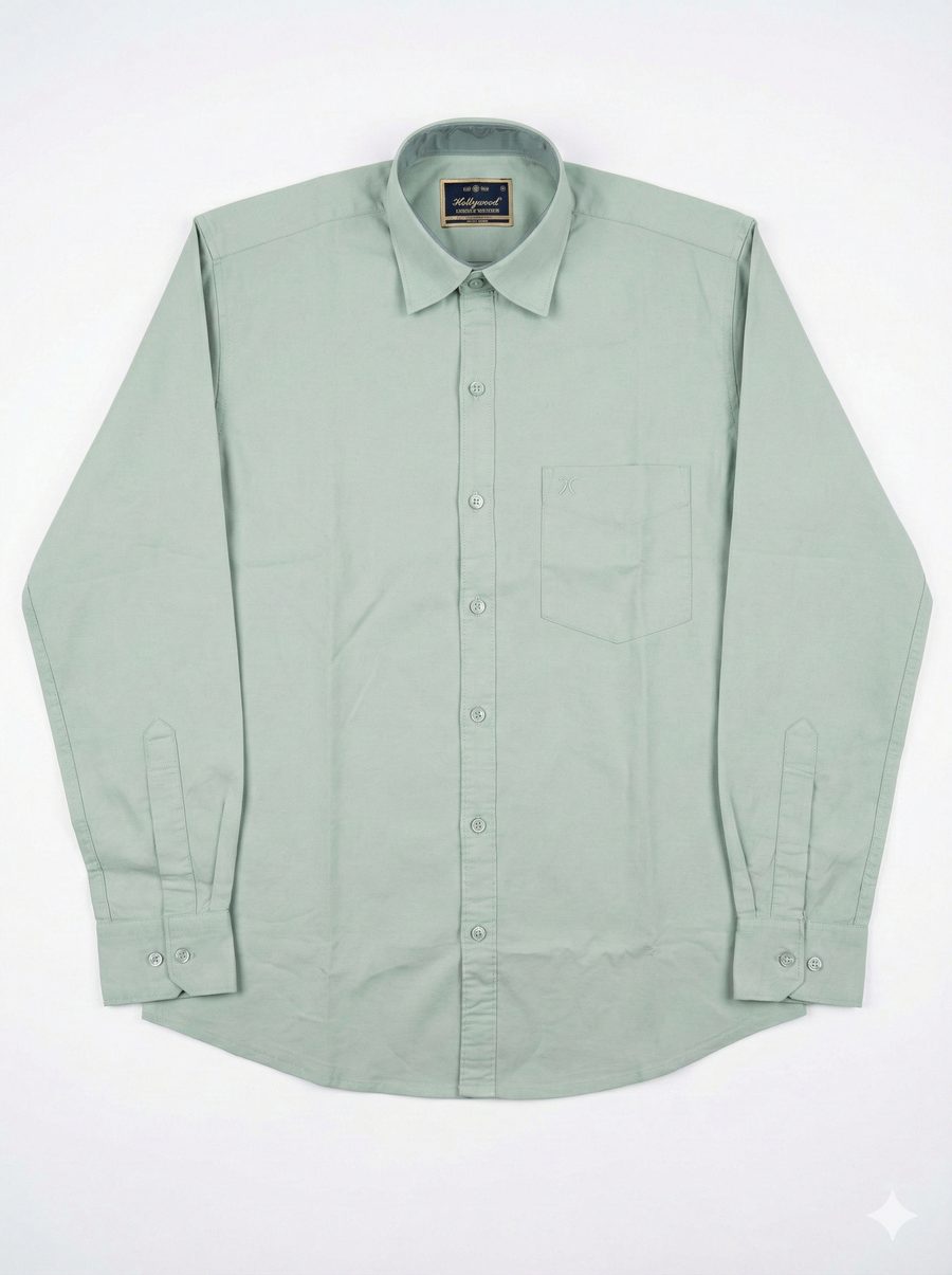 Sage green twill lycra shirt